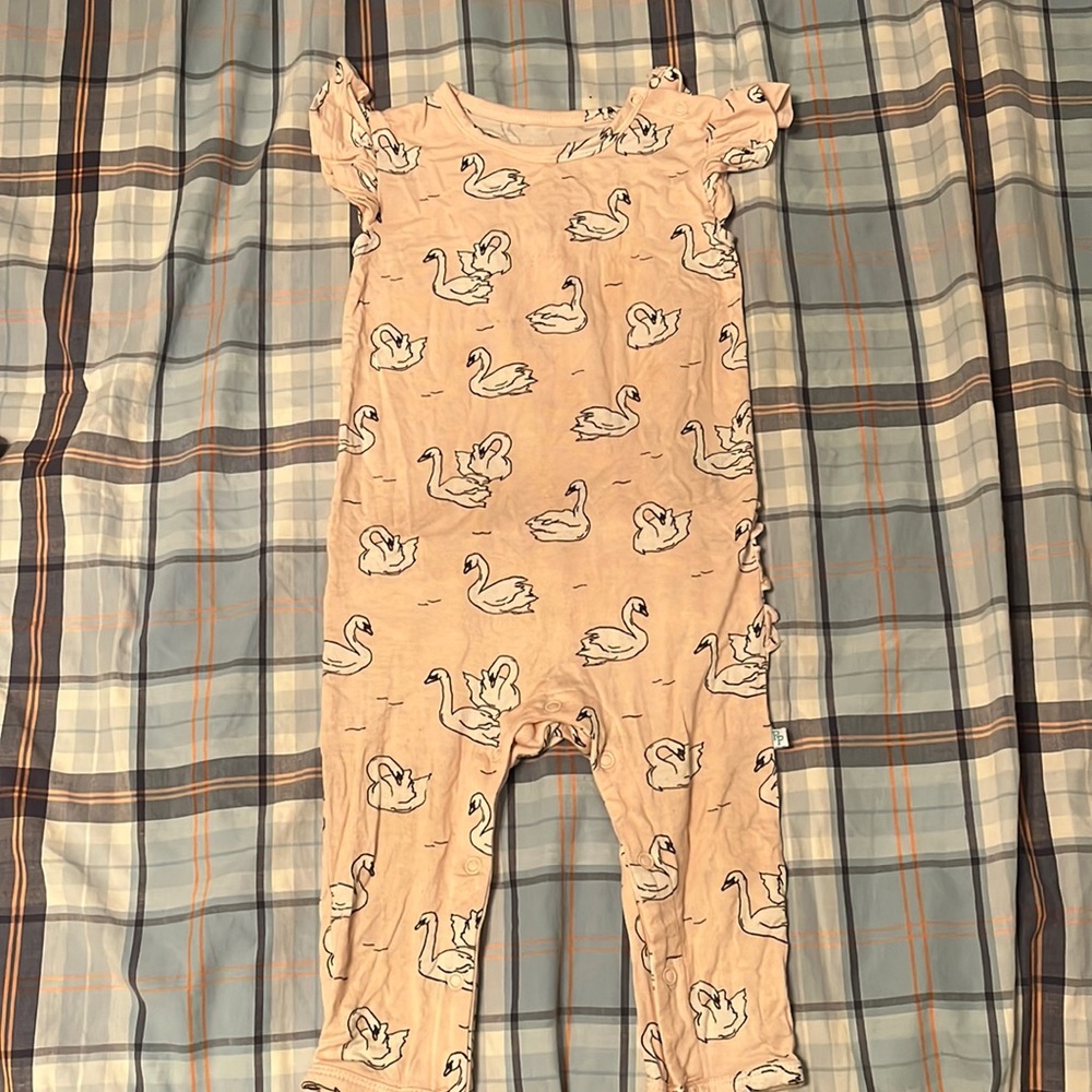 Posh Peanut Odet Swan Romper